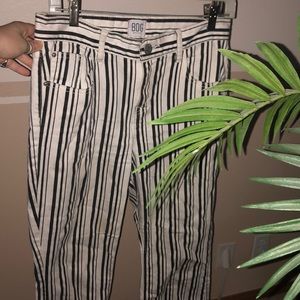 BDG kick-flare high rise cropped striped jeans